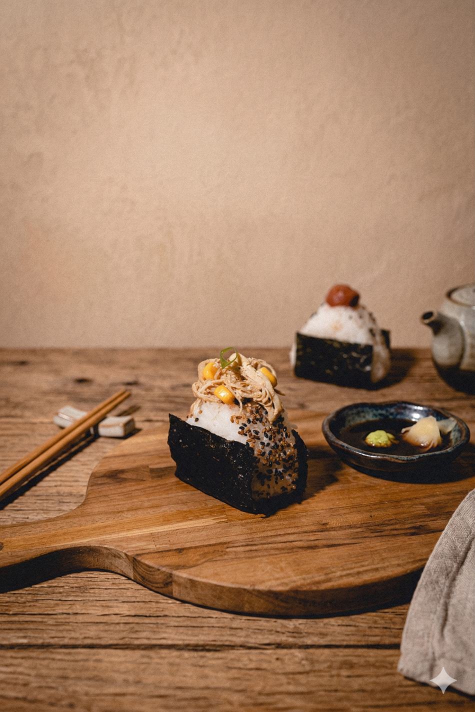 Onigiri de atum com maionese